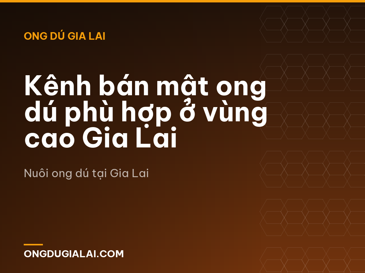 Kênh bán mật ong dú phù hợp ở vùng cao Gia Lai